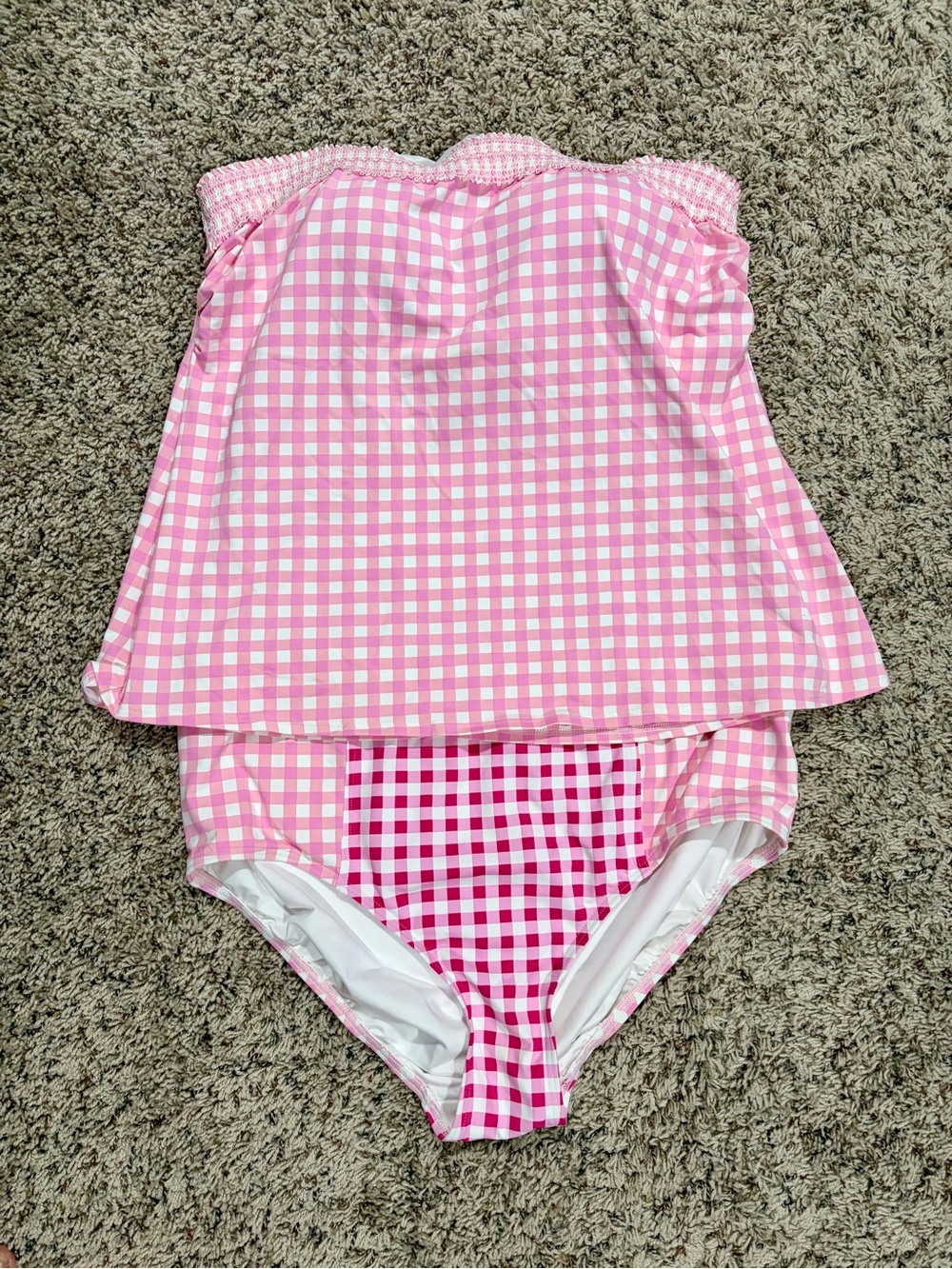 Draper James Pink Gingham Tankini Set